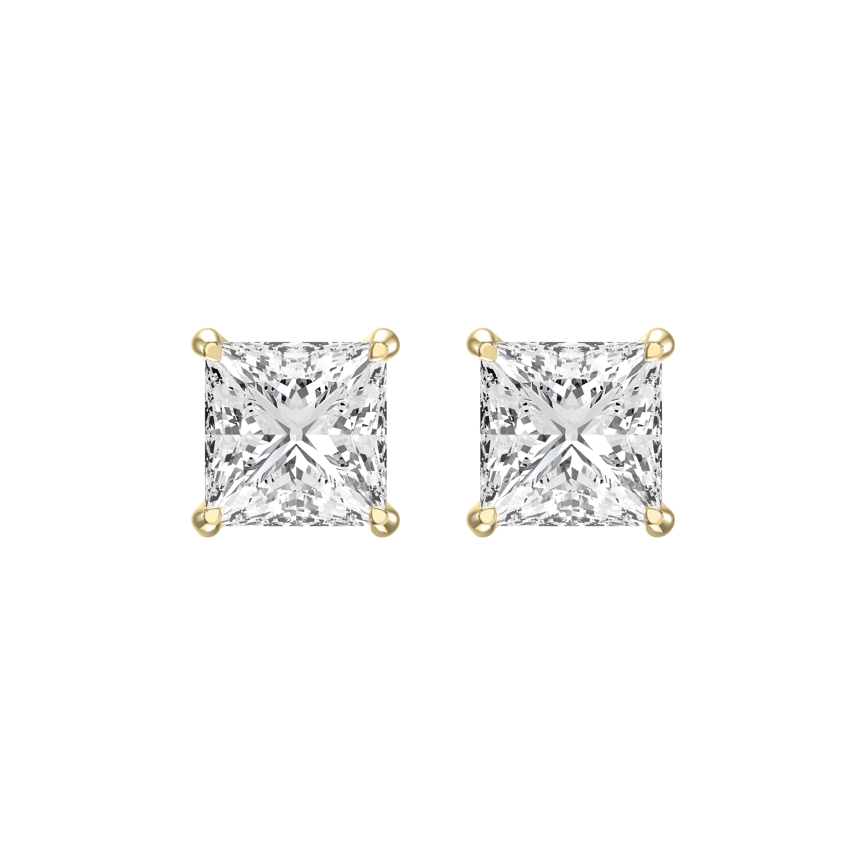 Princess Cut Diamond Stud Earrings – Lab-Grown, Timeless Sparkle