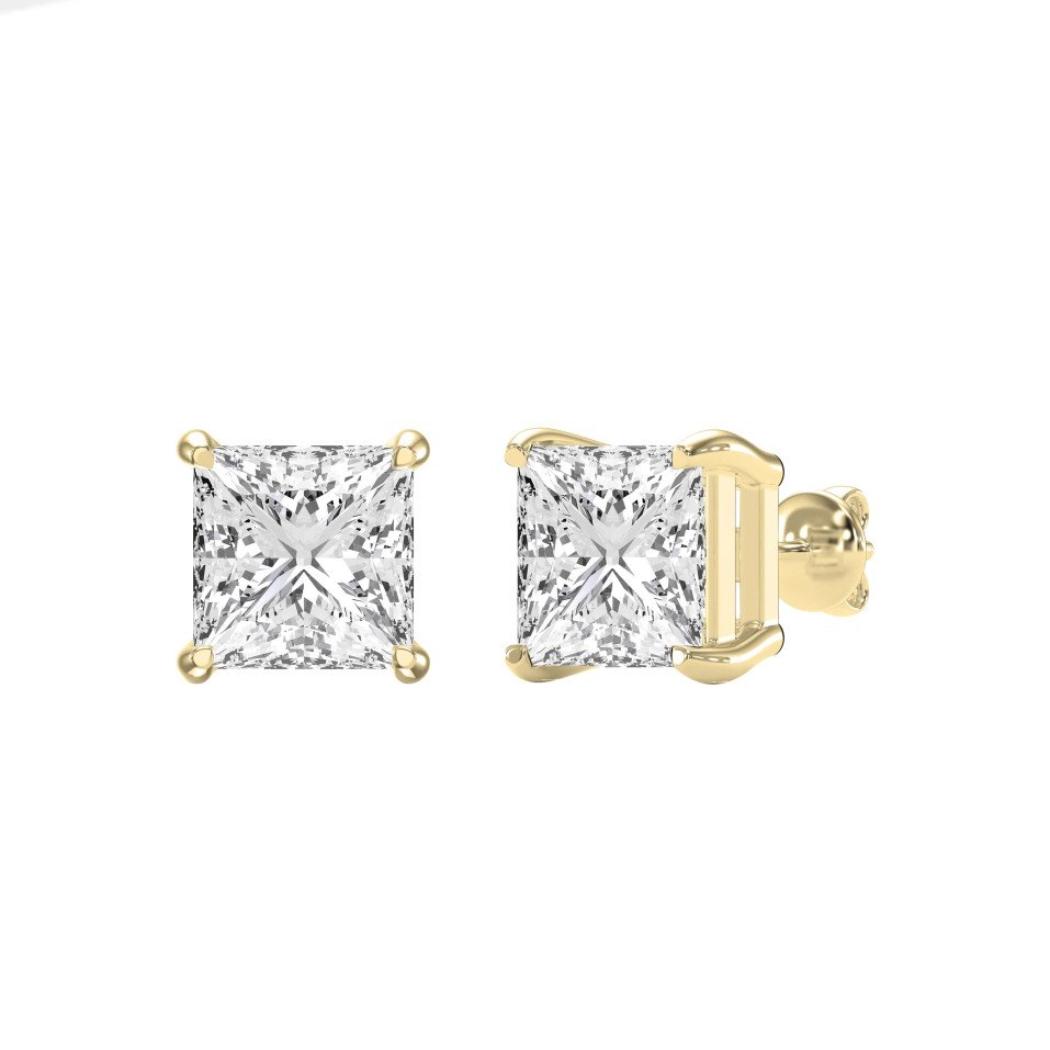 Princess Cut Diamond Stud Earrings – Lab-Grown, Timeless Sparkle