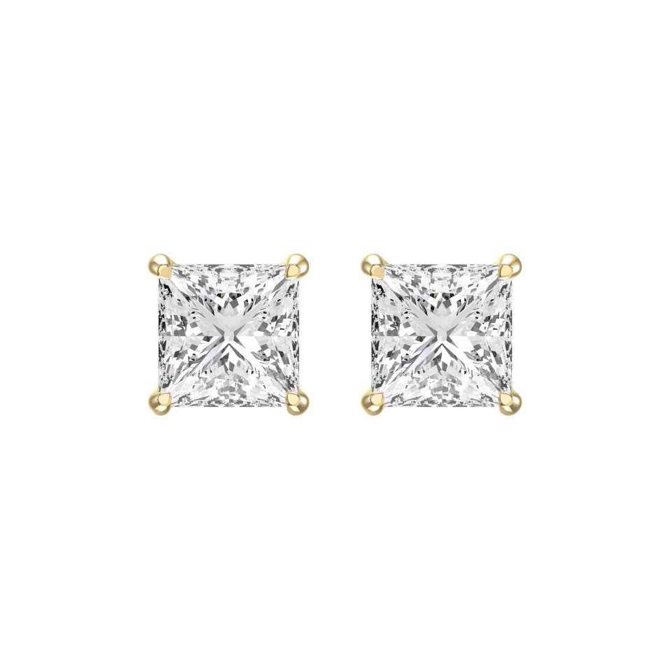 Princess Cut Diamond Stud Earrings – Lab-Grown, Timeless Sparkle
