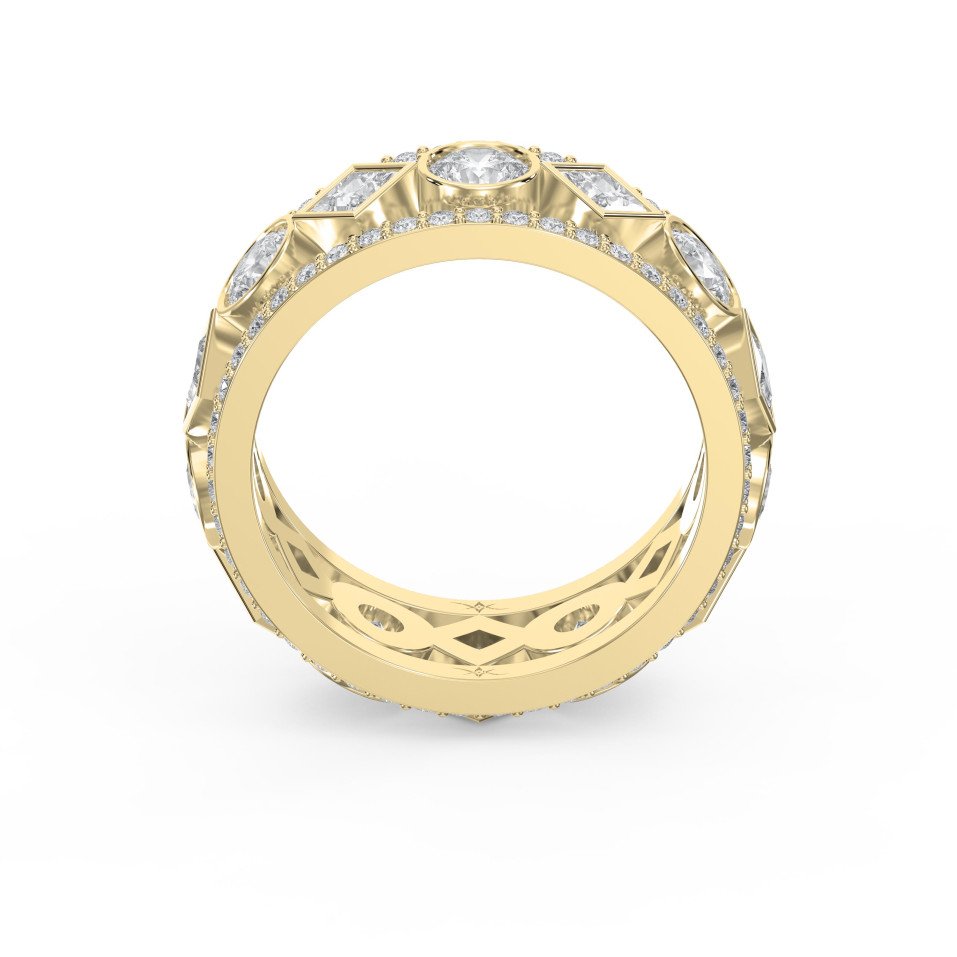 Multi-Stone Eternity Ring with Round & Princess Cut Diamonds – Lab Grown & Natural