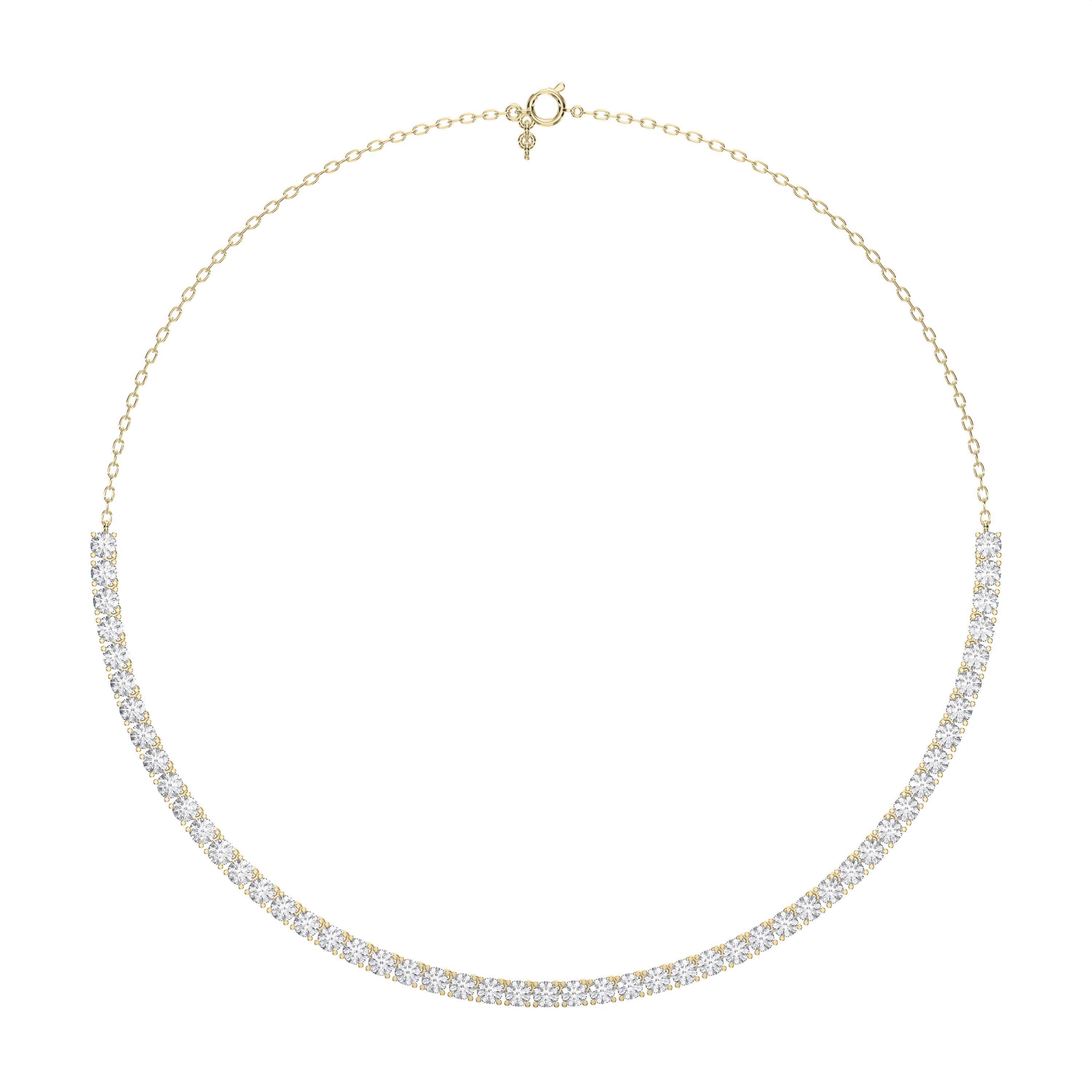 12.75 Carat Round Diamond Tennis Necklace – 0.25 Pointer Stones | Lab-Grown