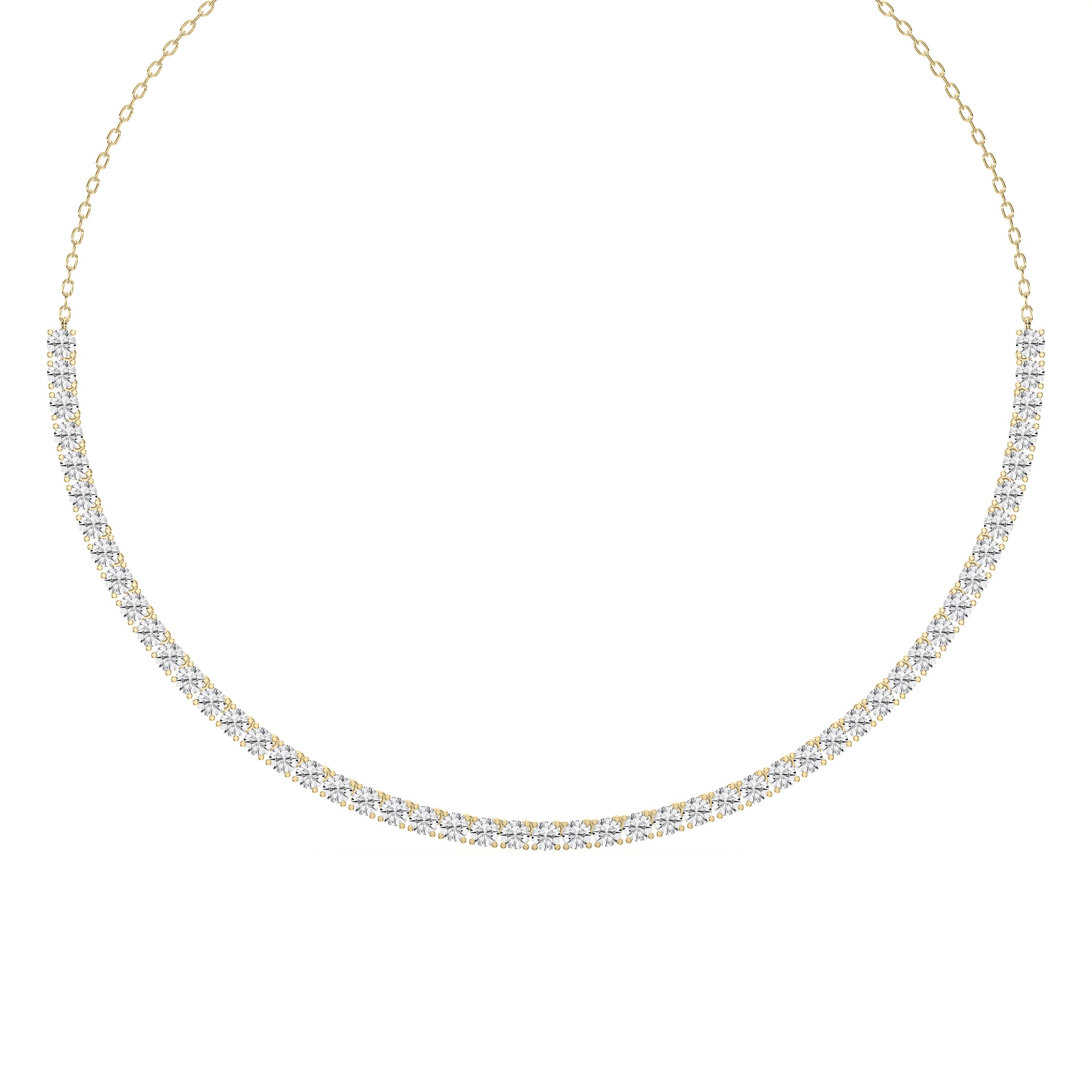 12.75 Carat Round Diamond Tennis Necklace – 0.25 Pointer Stones | Lab-Grown