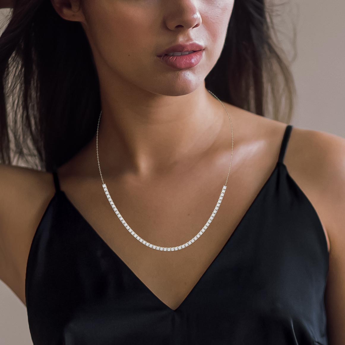 12.75 Carat Round Diamond Tennis Necklace – 0.25 Pointer Stones | Lab-Grown