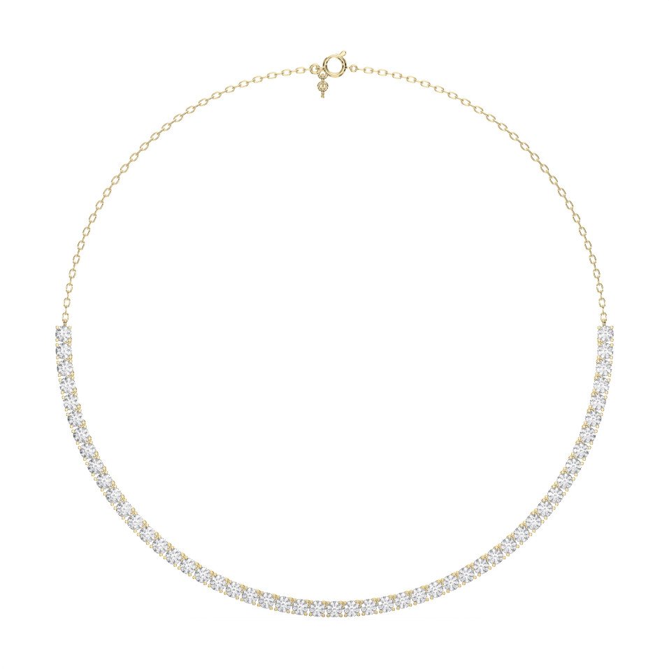 12.75 Carat Round Diamond Tennis Necklace – 0.25 Pointer Stones | Lab-Grown
