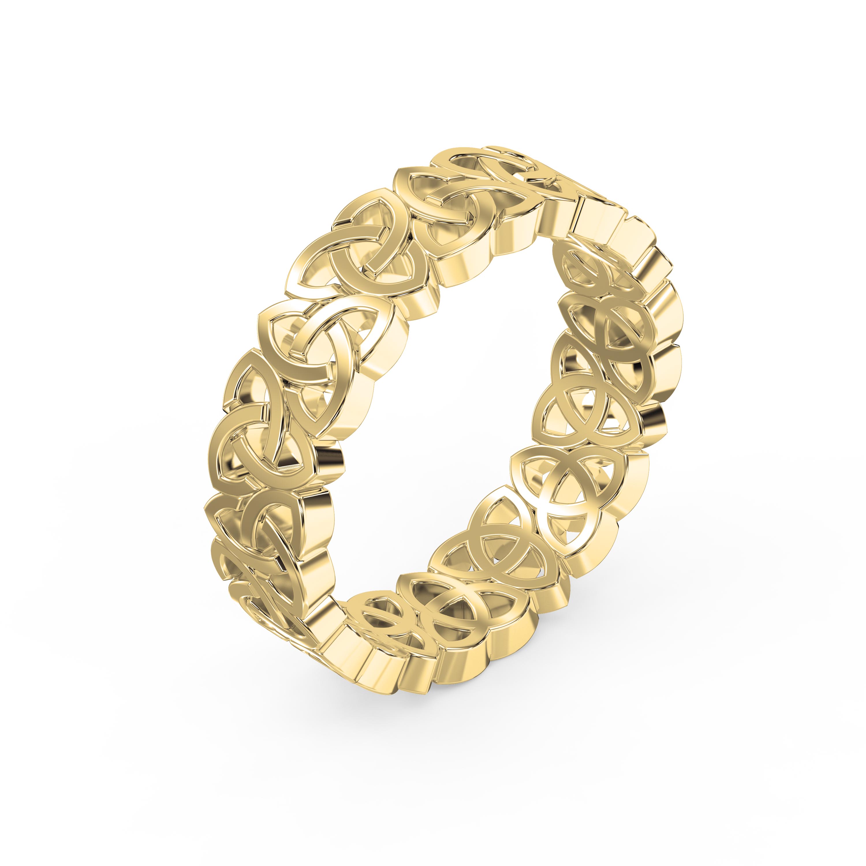 Celtic Trinity Knot Wedding Band – Irish Triquetra Eternity Ring Vintage Band