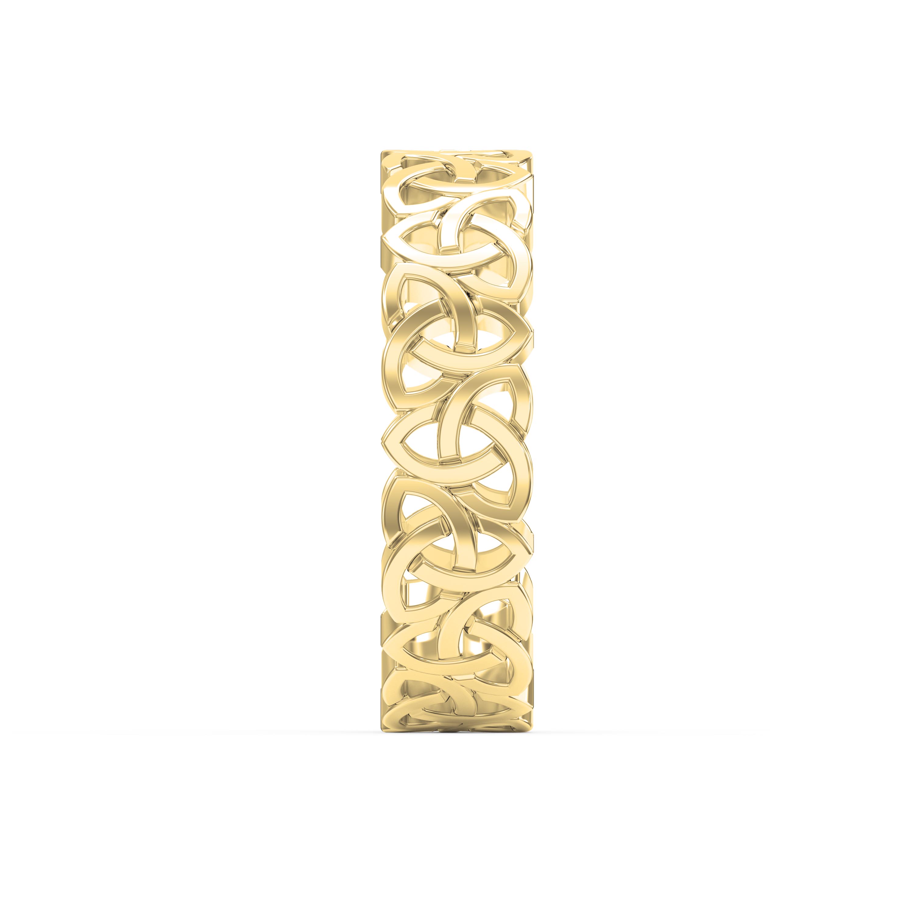 Celtic Trinity Knot Wedding Band – Irish Triquetra Eternity Ring Vintage Band