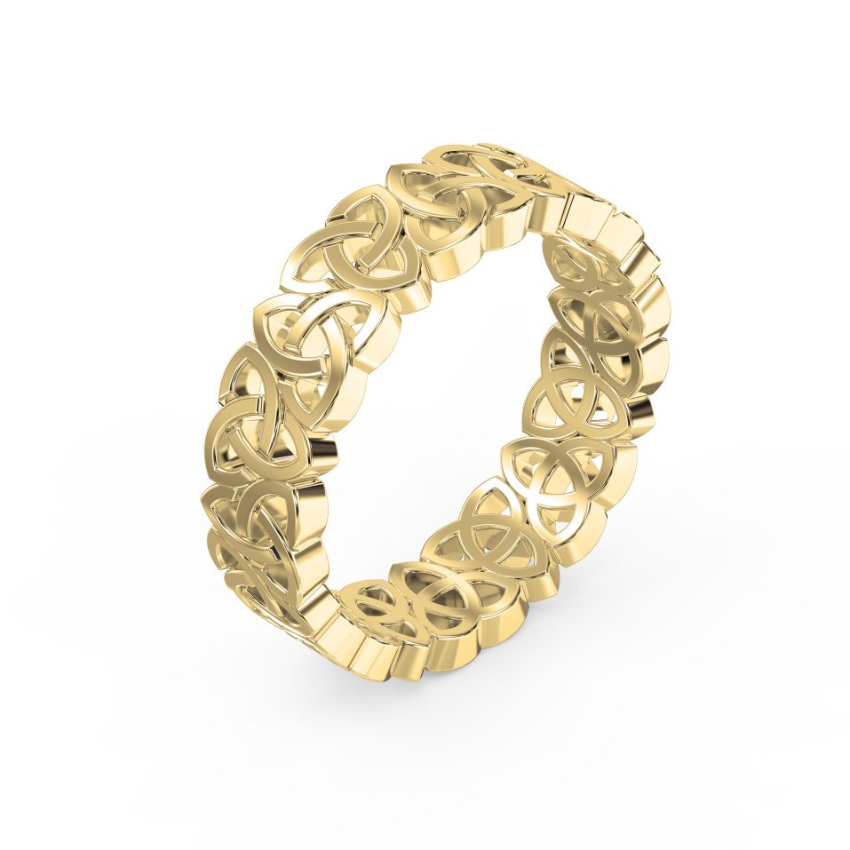Celtic Trinity Knot Wedding Band – Irish Triquetra Eternity Ring Vintage Band