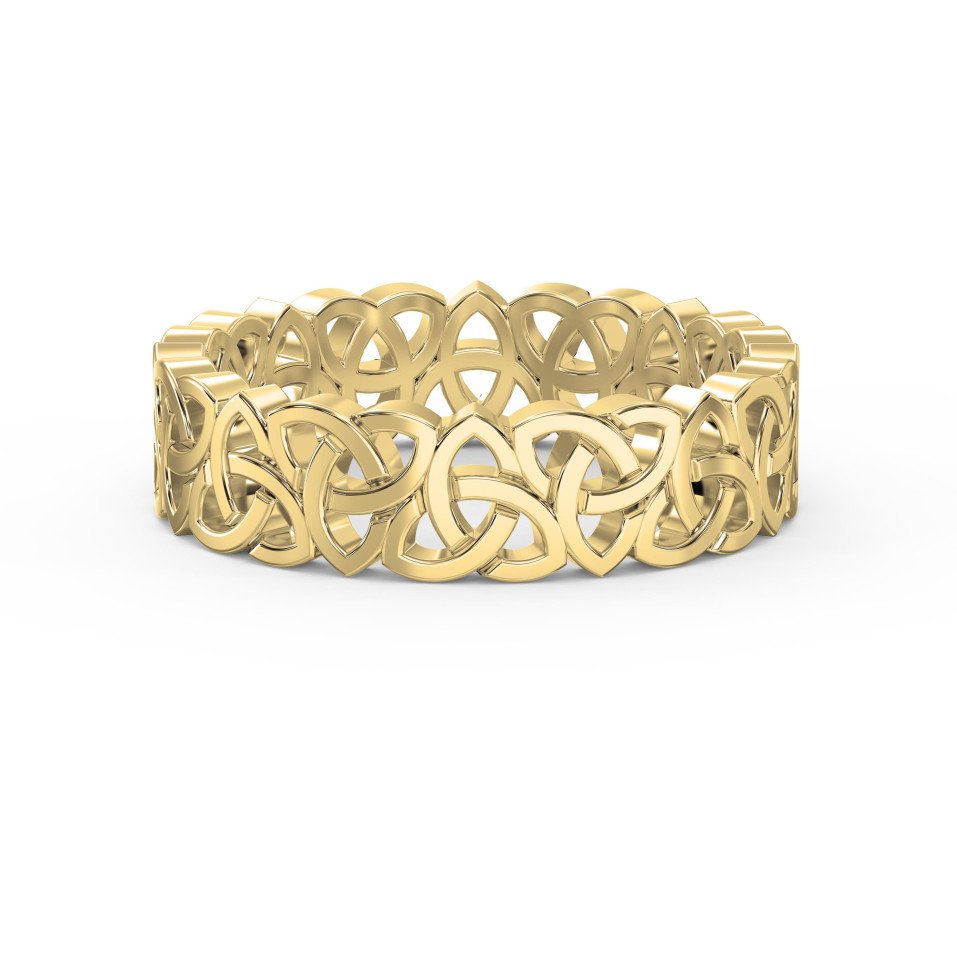 Celtic Trinity Knot Wedding Band – Irish Triquetra Eternity Ring Vintage Band