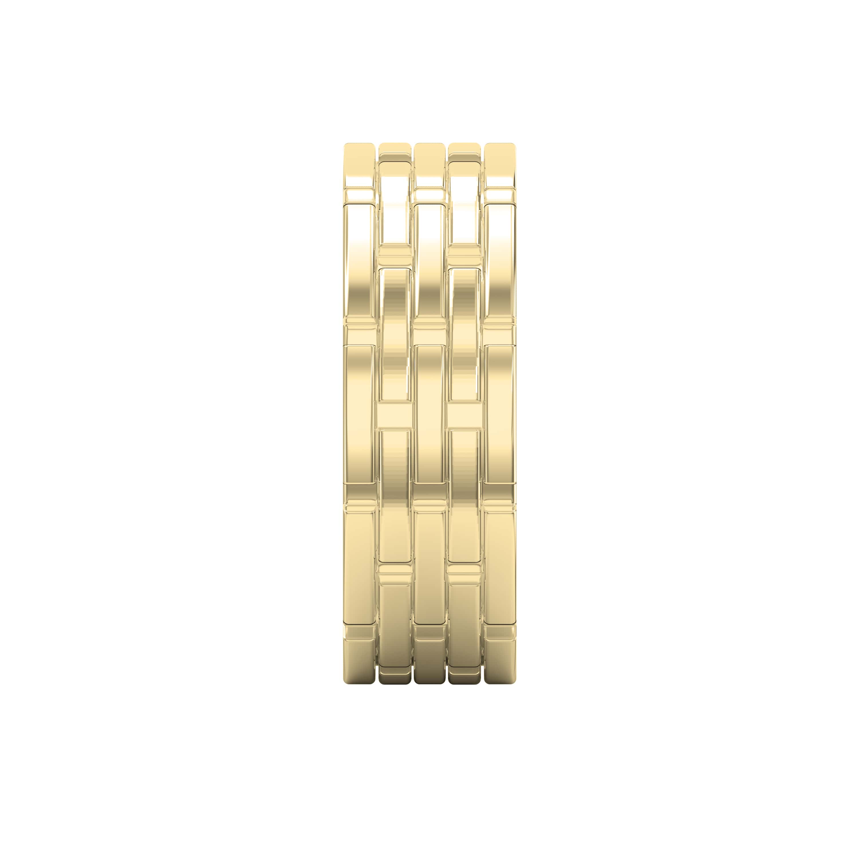 Architectural Linked Wedding Ring – Solid Gold for Men