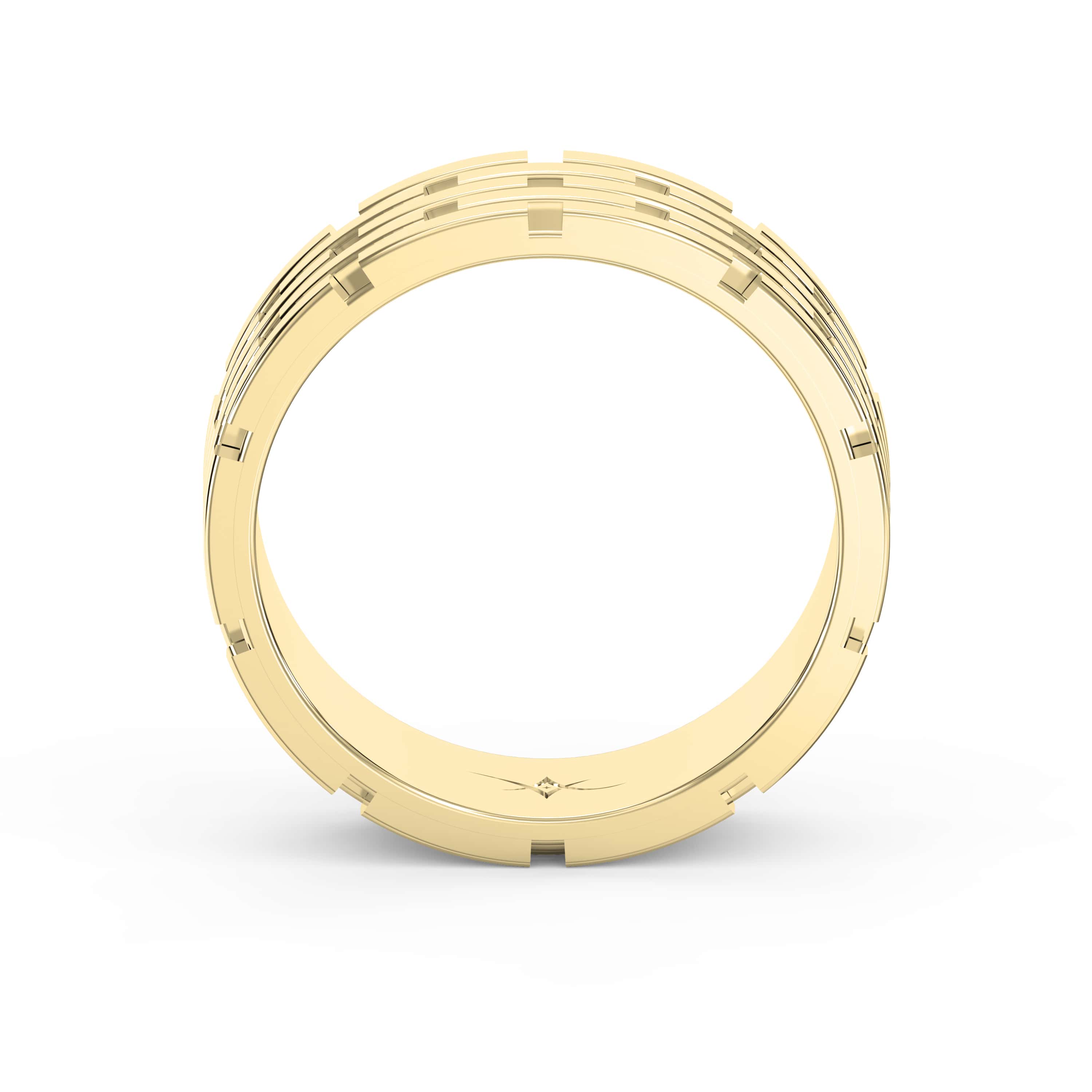 Architectural Linked Wedding Ring – Solid Gold for Men