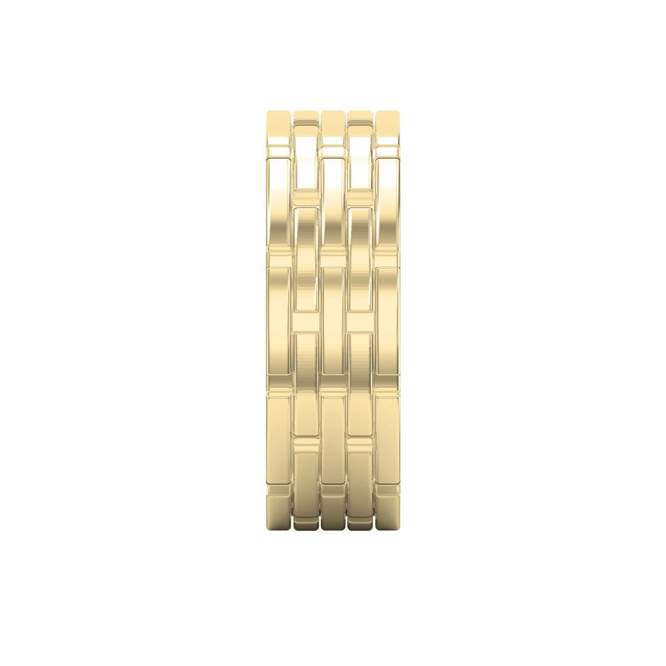 Architectural Linked Wedding Ring – Solid Gold for Men