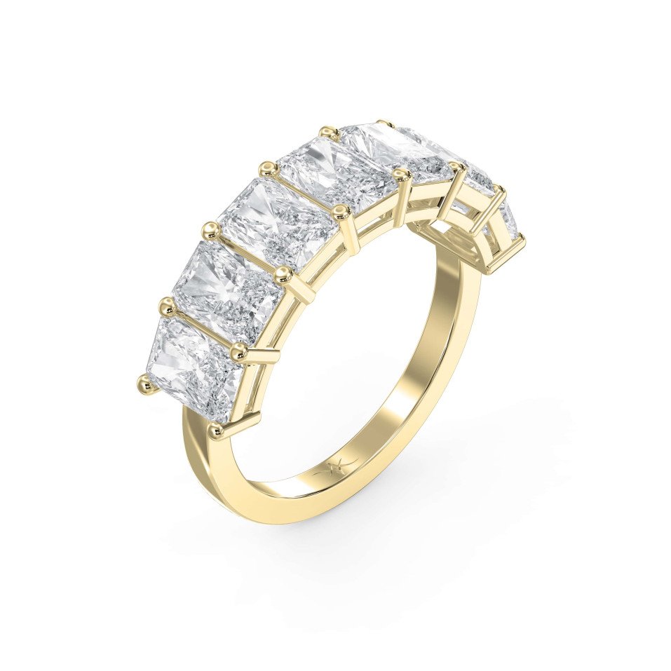 3.5 Carat Radiant Cut Lab-Grown Diamond Half Eternity Band – Understated Brilliance, Lasting Elegance