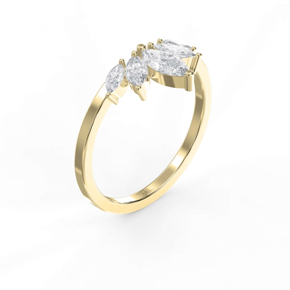 Marquise Lab-Grown & Natural Diamond Curved Wedding Band Where Classic Romance Meets Modern Sparkle