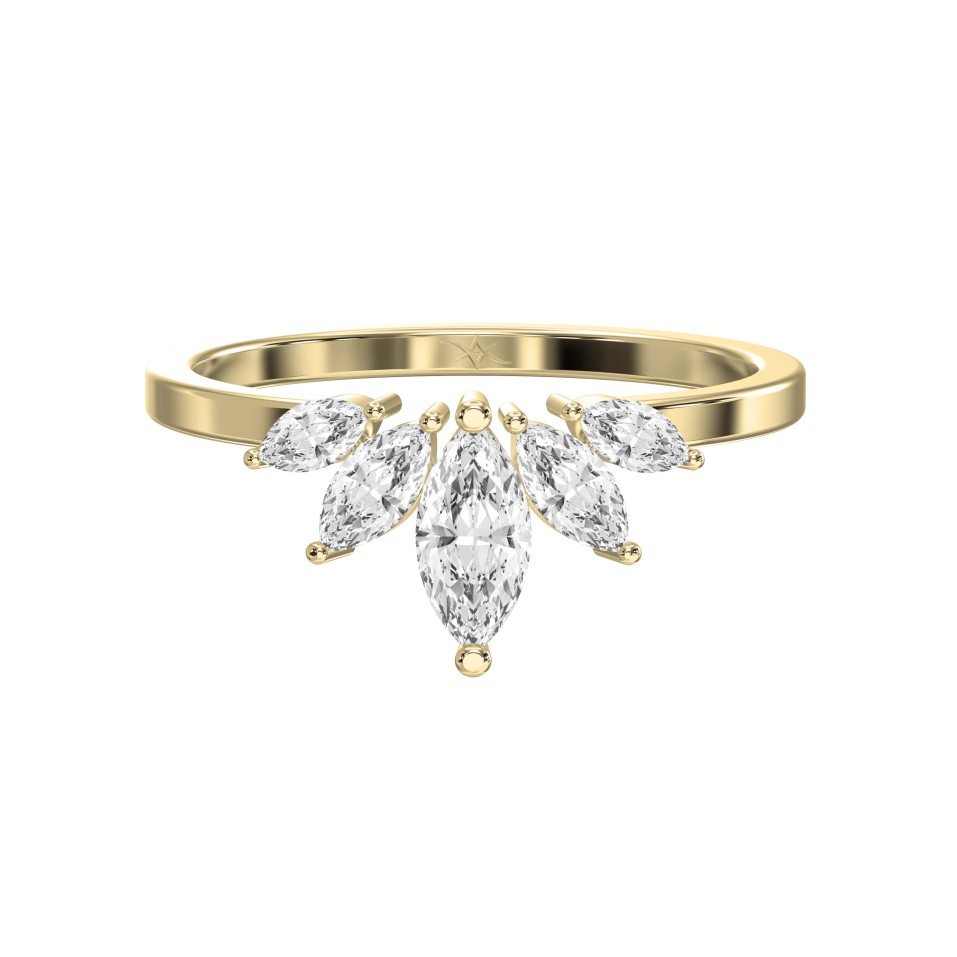 Marquise Lab-Grown & Natural Diamond Curved Wedding Band Where Classic Romance Meets Modern Sparkle