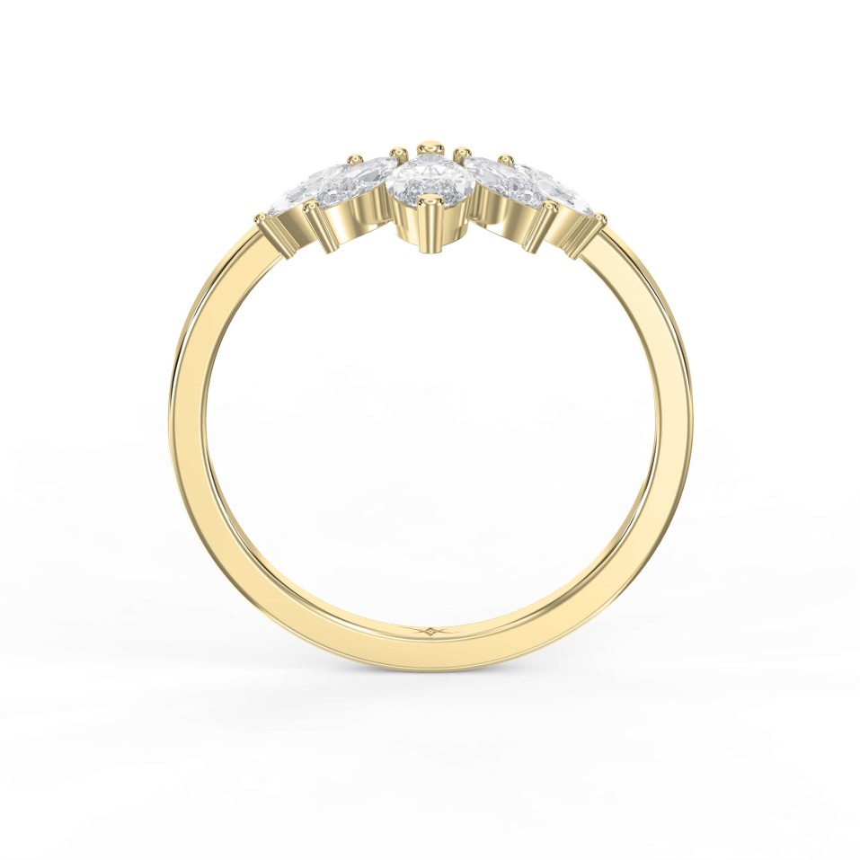 Marquise Lab-Grown & Natural Diamond Curved Wedding Band Where Classic Romance Meets Modern Sparkle