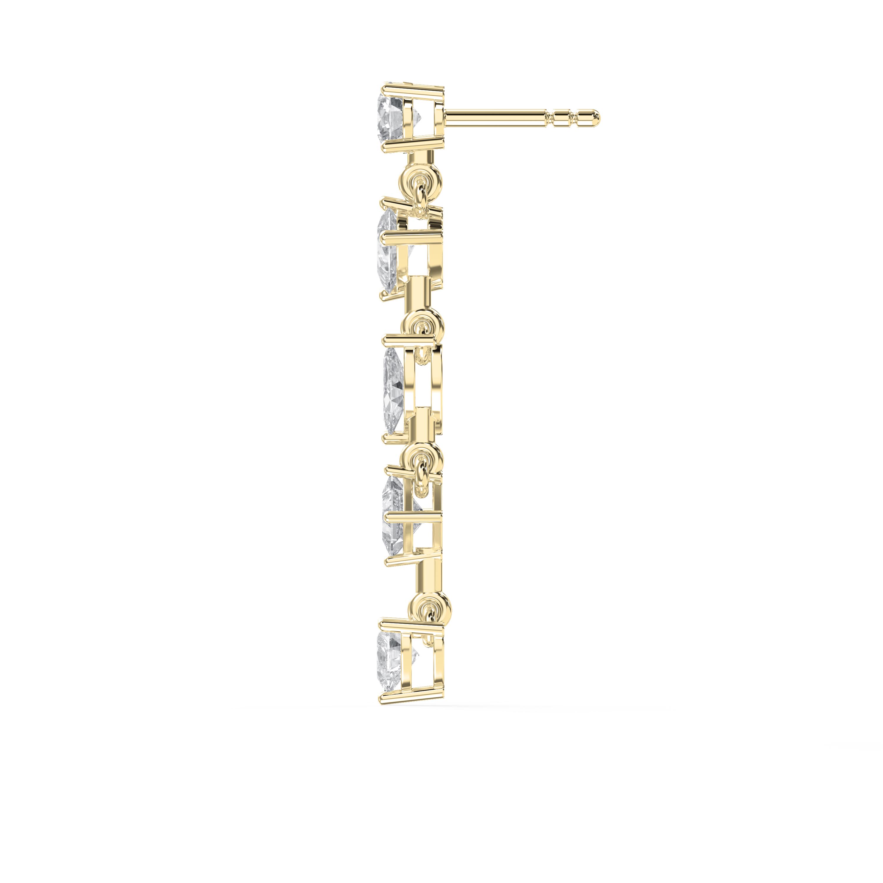 Multi-Shape Diamond Drop Earrings – Heart, Round, Pear, Princess & Marquise