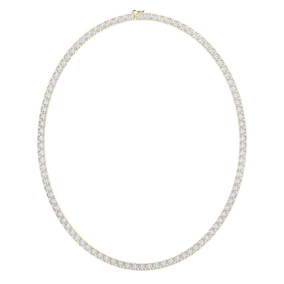 24.5 Carat Round Diamond Tennis Necklace – 0.25 Pointer | Lab-Grown