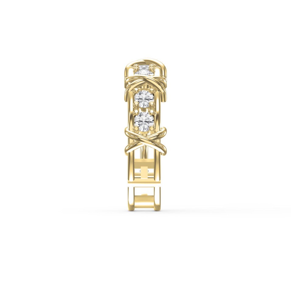 Diamond Hoop Earrings with Crisscross Detailing – Modern Luxury Jewelry | Lab-Grown & Natural