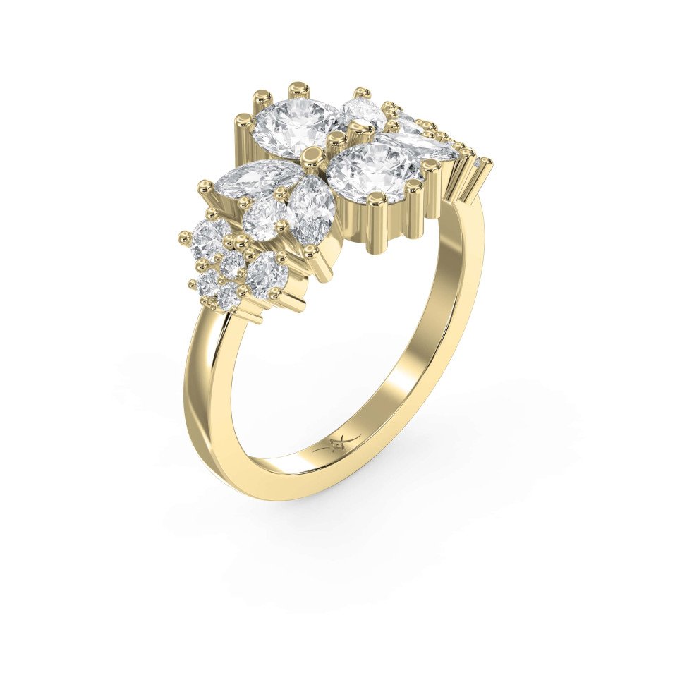 3.00 Carat Marquise & Round Diamond Ring for Women – Lab-Grown & Natural Diamond Brilliance