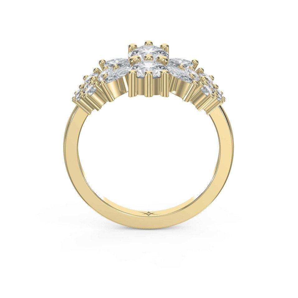 3.00 Carat Marquise & Round Diamond Ring for Women – Lab-Grown & Natural Diamond Brilliance