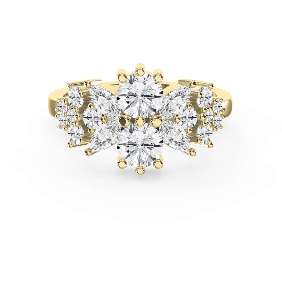 3.00 Carat Marquise & Round Diamond Ring for Women – Lab-Grown & Natural Diamond Brilliance