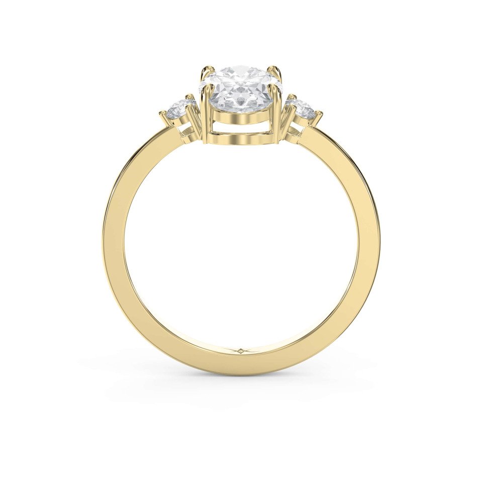 Three-Stone Classic Ring with Custom Center Diamond & Round Brilliant Side Stones