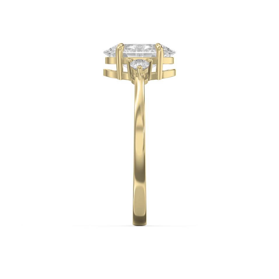 Three-Stone Classic Ring with Custom Center Diamond & Round Brilliant Side Stones