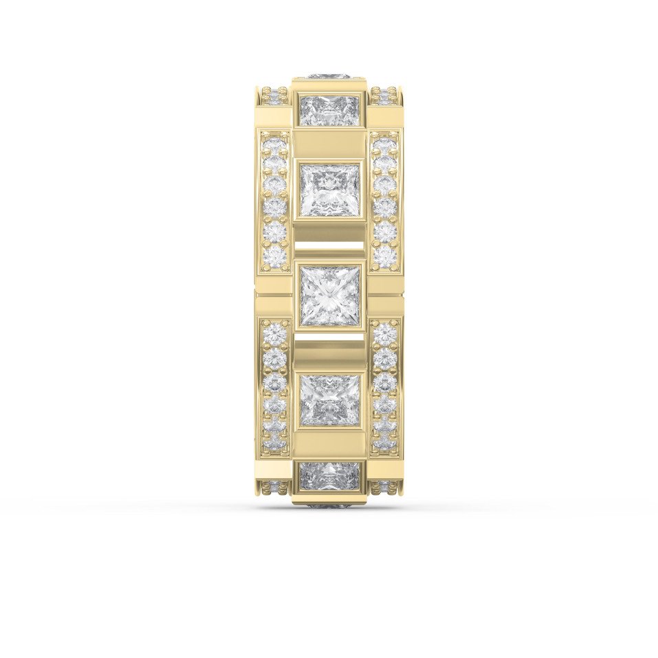 Princess Cut Eternity Ring with Round Diamond Accents – Lab Grown & Natural Diamonds