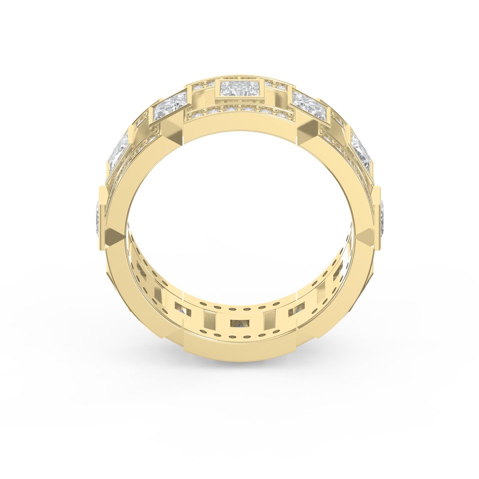 Princess Cut Eternity Ring with Round Diamond Accents – Lab Grown & Natural Diamonds