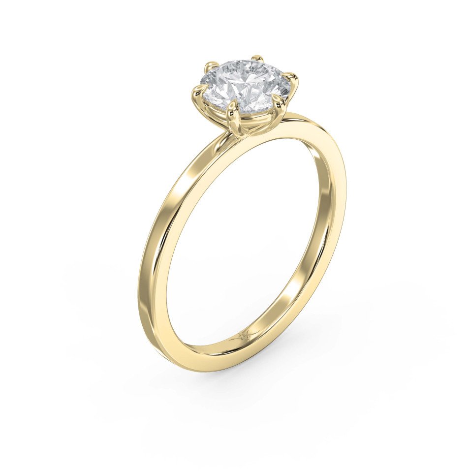 Customizable Six-Prong Solitaire Engagement Ring – Lab Grown or Natural Diamond