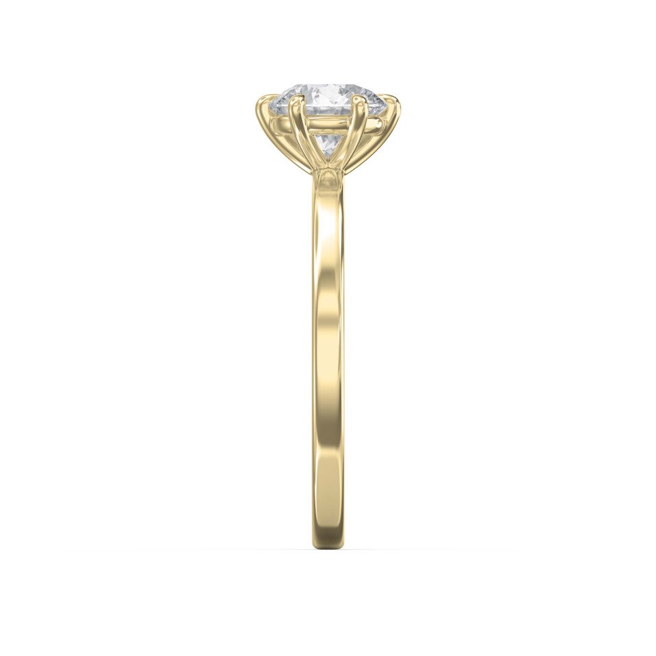 Customizable Six-Prong Solitaire Engagement Ring – Lab Grown or Natural Diamond