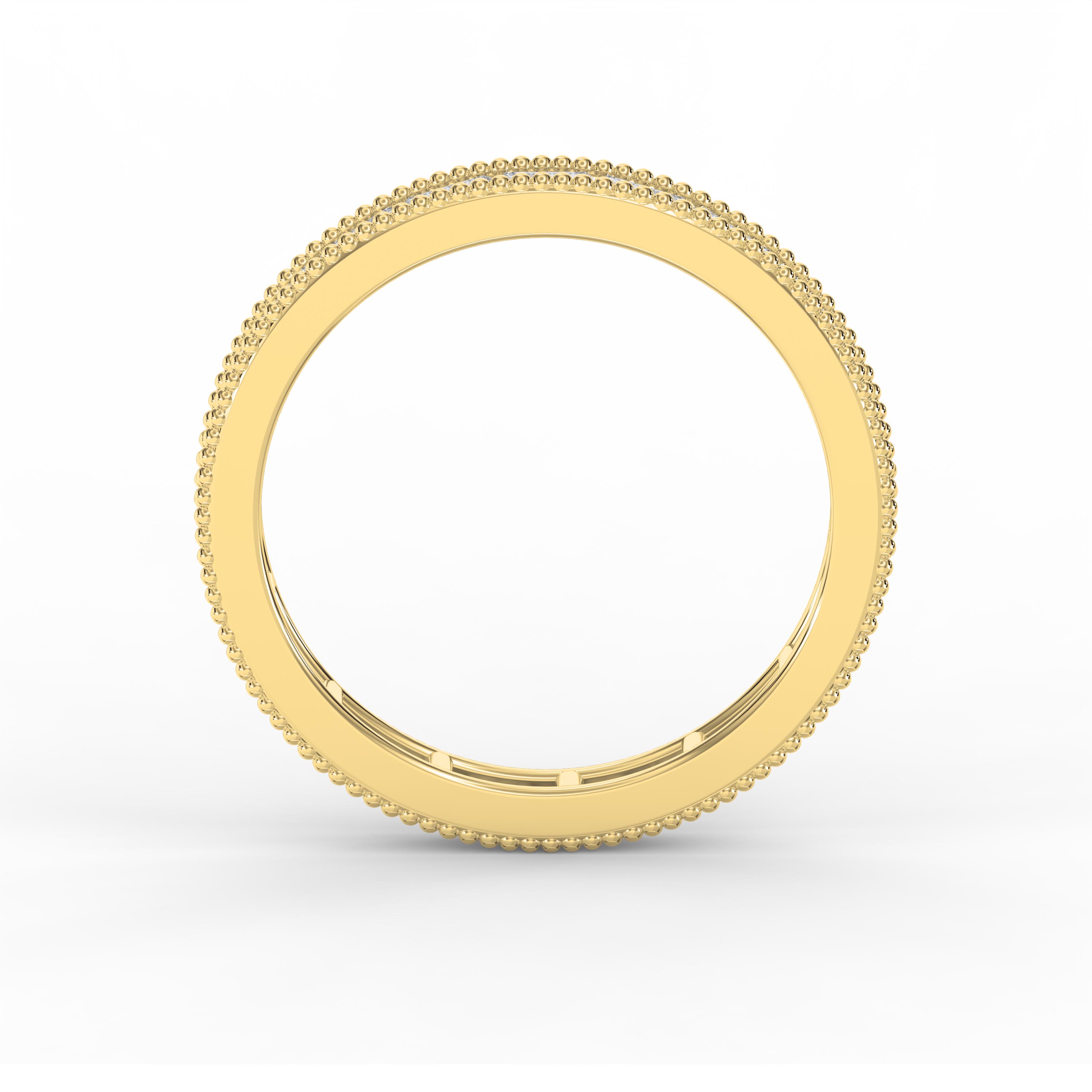 Diamond Band Ring – Alternating Baguette  Cut Diamonds with Milgrain Detailing | Elegant Wedding & Anniversary Ring | Luxury Fine Jewelry Gift