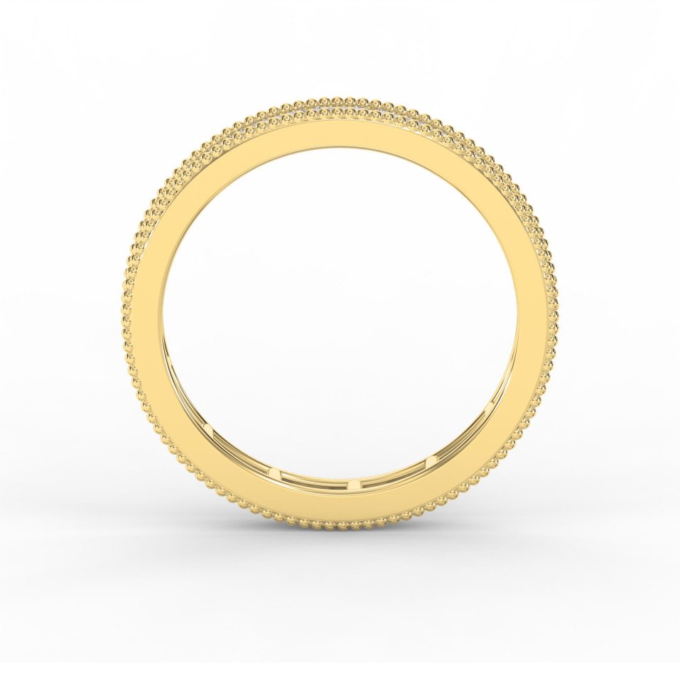 Diamond Band Ring – Alternating Baguette  Cut Diamonds with Milgrain Detailing | Elegant Wedding & Anniversary Ring | Luxury Fine Jewelry Gift